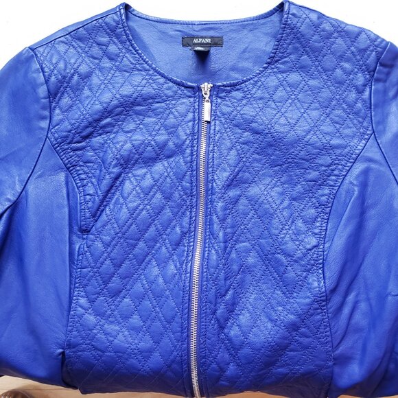 Alfani Women's Fitted Faux Leather Jacket, Size: L - Picture 4 of 16